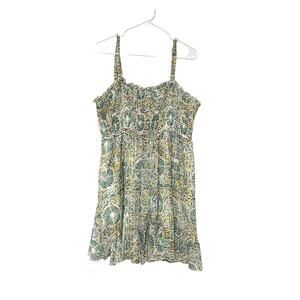 Arula Multicolor Smocked Sleeveless Ruffle Babydoll Mini Dress Sz 2X Plus